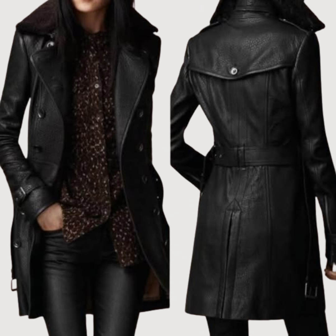 NADINE – CLASSIC LEATHER COAT