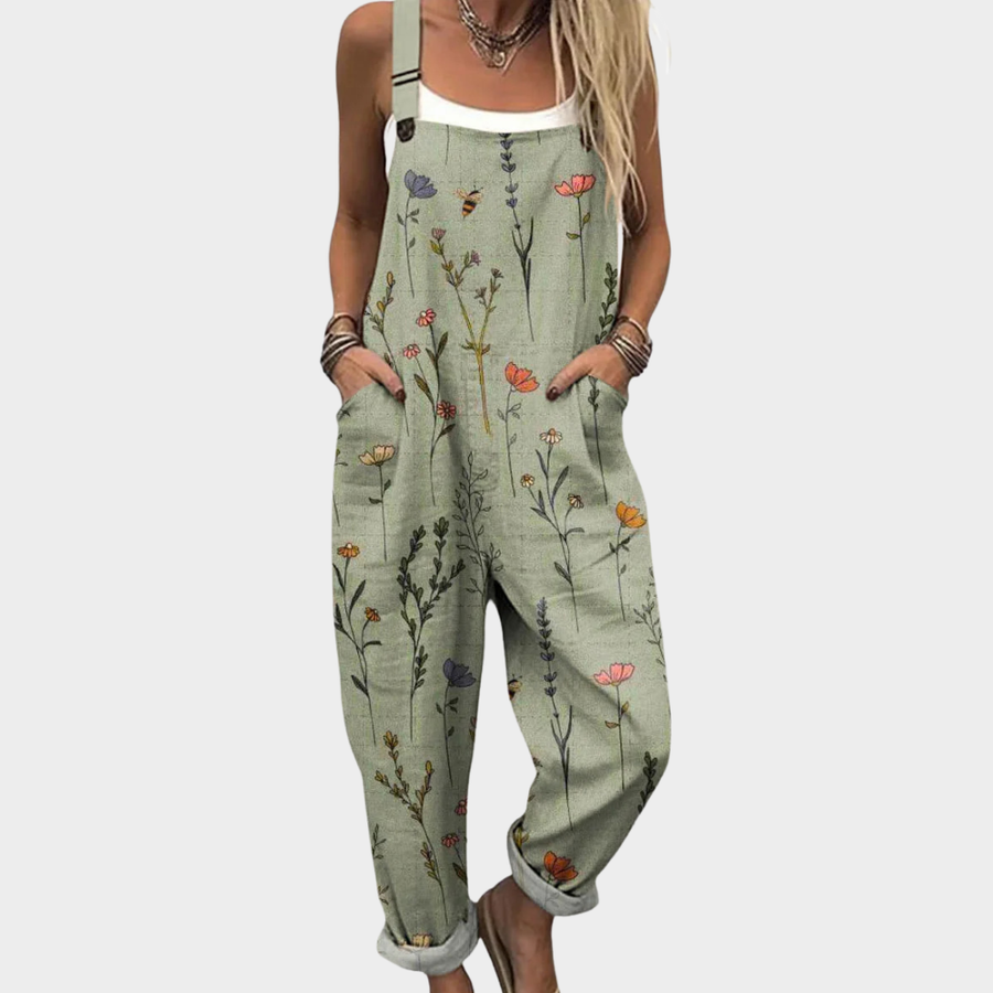 Comfortable Printed Overalls