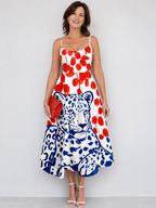 Zarelia | Leopard Graphic Print Midi Dress