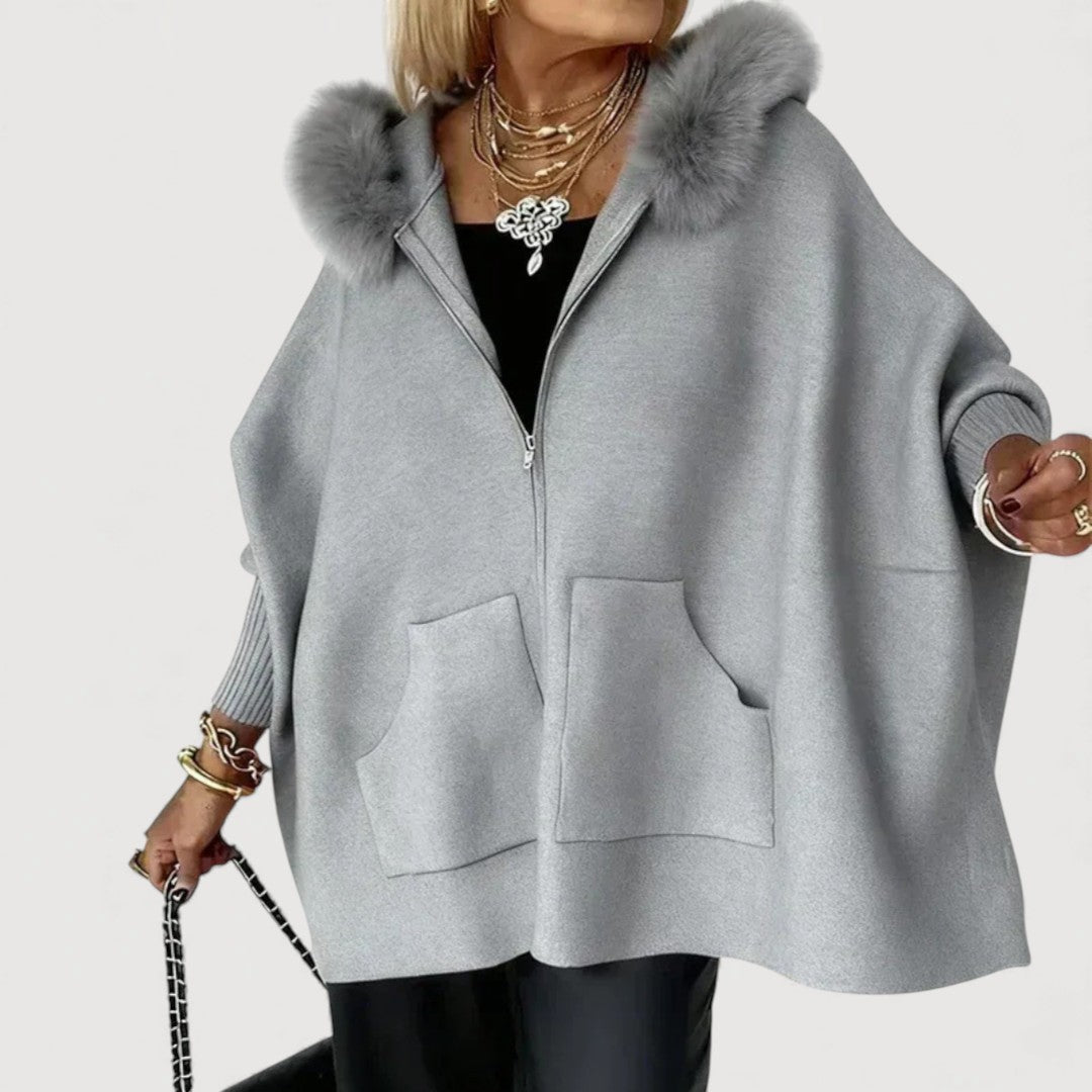 JENNA – HOODED CAPE COAT