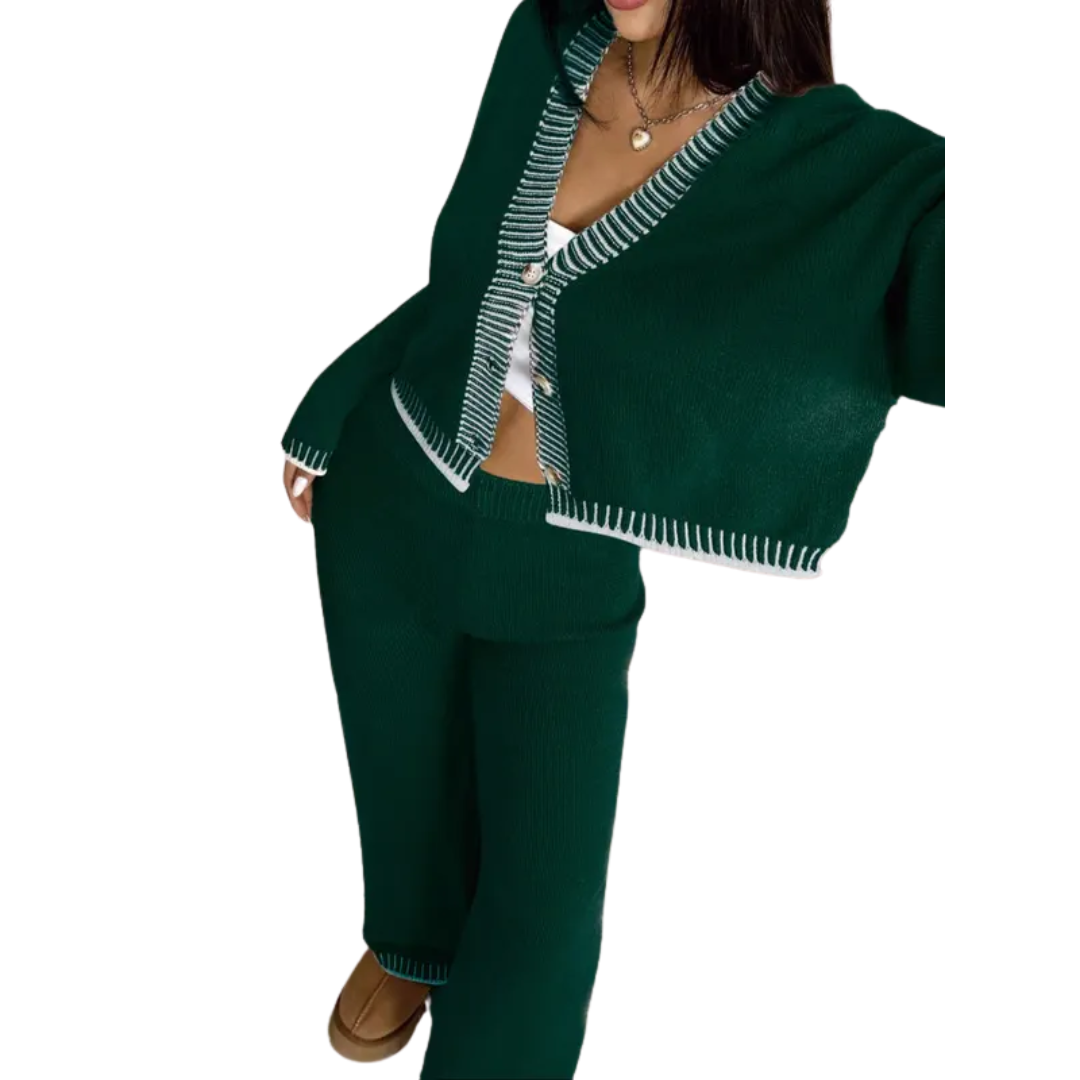 SHAMCEY™ – Striped Printed Cozy Sweater & Pants Set