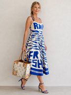 Suriope | Fish Graphic Print Midi Dress