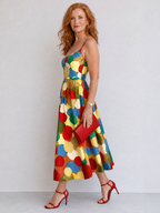 Xandria | Polka Dot Print Midi Dress