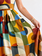 Zoraline | Geometric Print Midi Dress