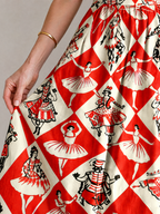 Virelina | Diamond Print Sleeveless Midi Dress