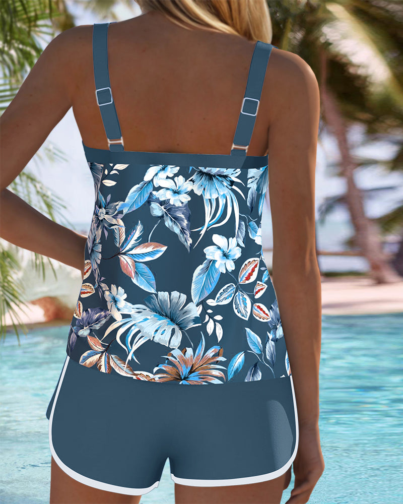 Imke™ | U-Neck Sleeveless Printed Tankini