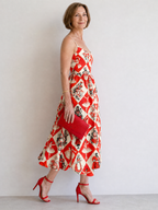 Virelina | Diamond Print Sleeveless Midi Dress