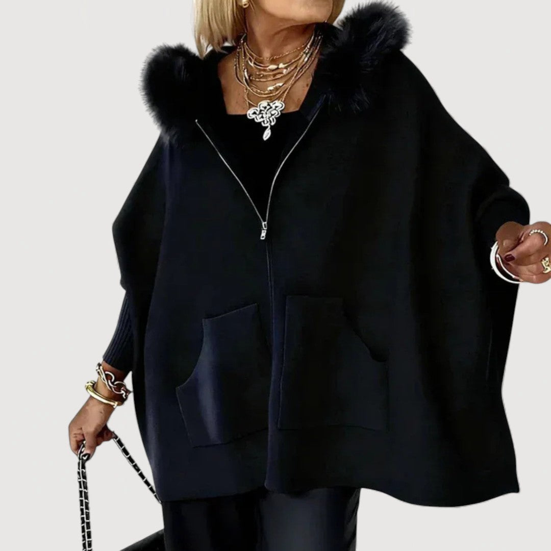 JENNA – HOODED CAPE COAT
