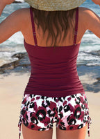 Gabby™ | Ribbed Tankini with Print Shorts