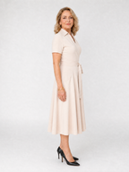 Coral | Collared Wrap Waist Midi Dress