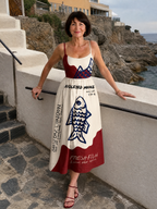 Eiope | Fish Graphic Sleeveless Midi Dress
