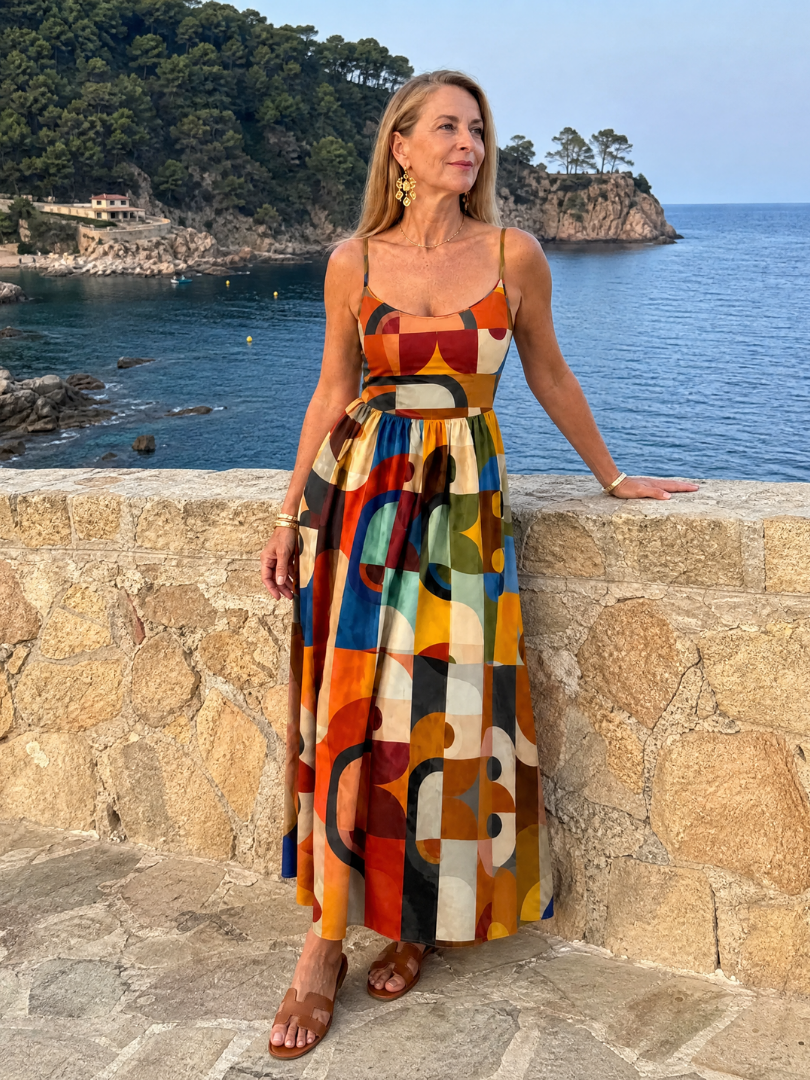 Zoraline | Geometric Print Midi Dress