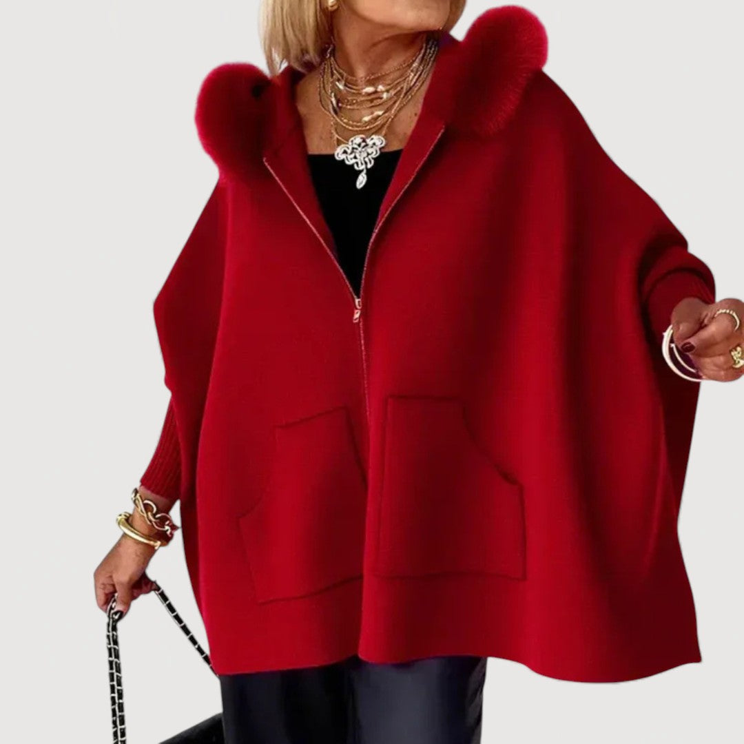 JENNA – HOODED CAPE COAT