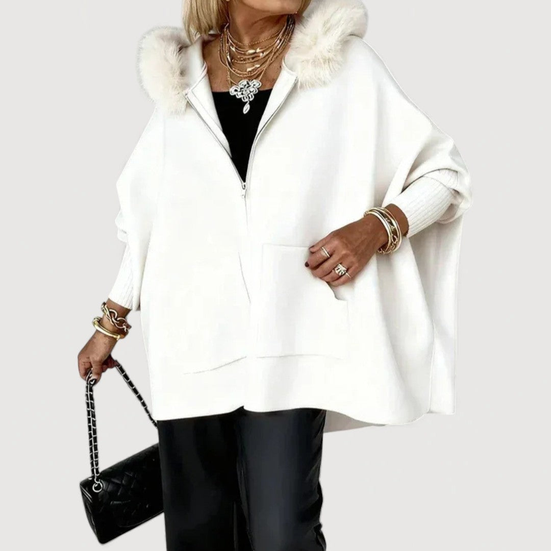 JENNA – HOODED CAPE COAT