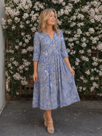 Picao | Vintage Front Three Quarter Sleeve Midi Dress