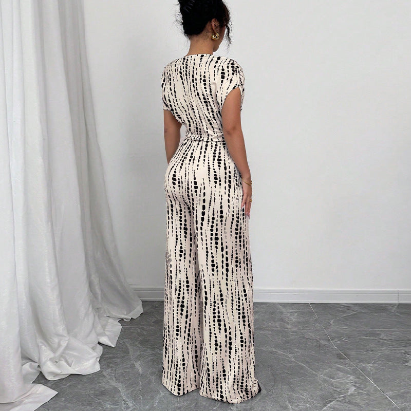 KENDI™ - Classy Wide-Leg Oblique Strap Jumpsuit