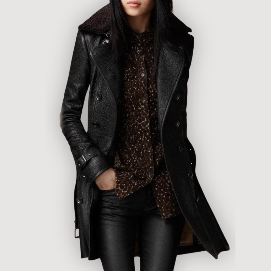 NADINE – CLASSIC LEATHER COAT