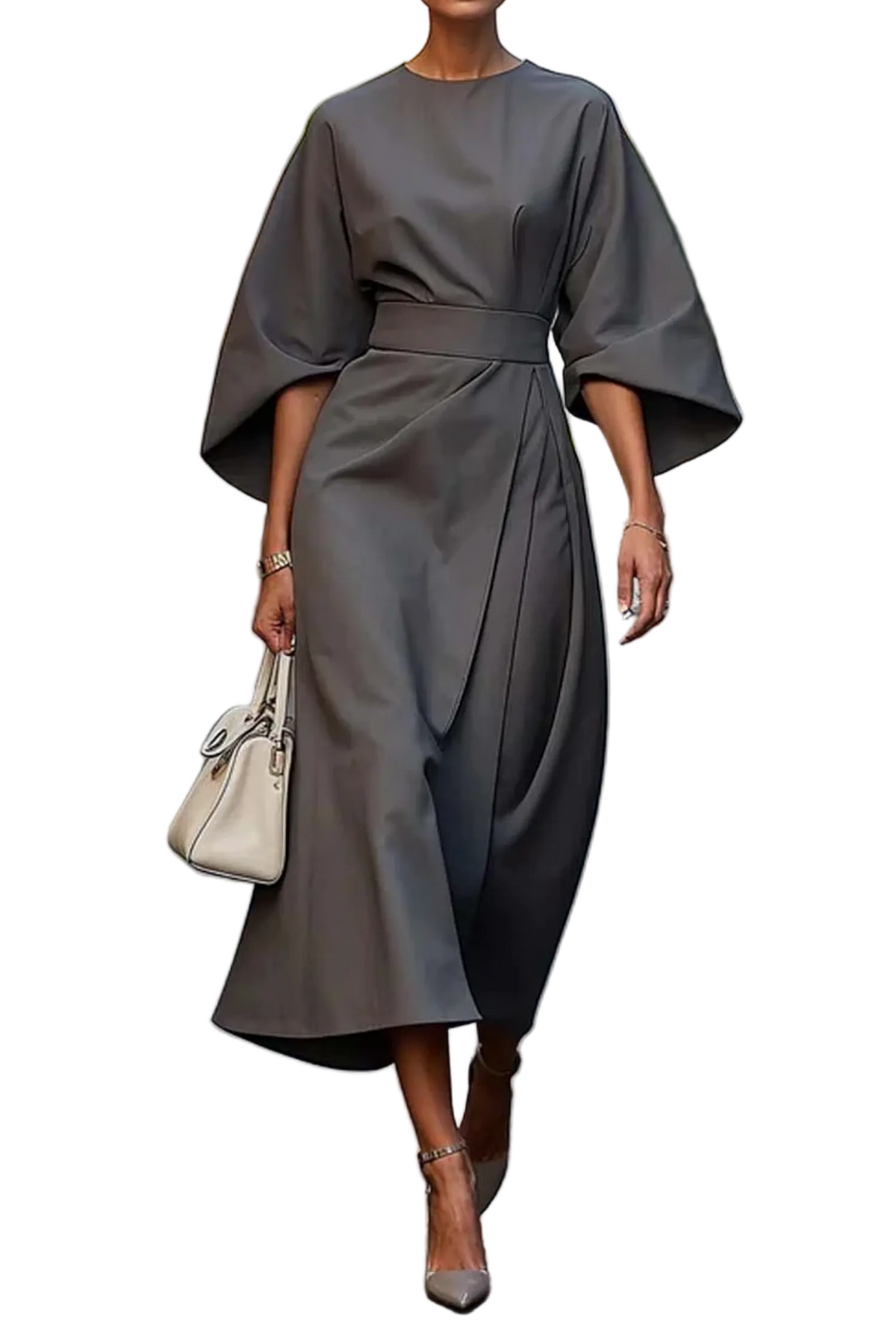 Maya™ | Elegant Lantern Sleeve Dress