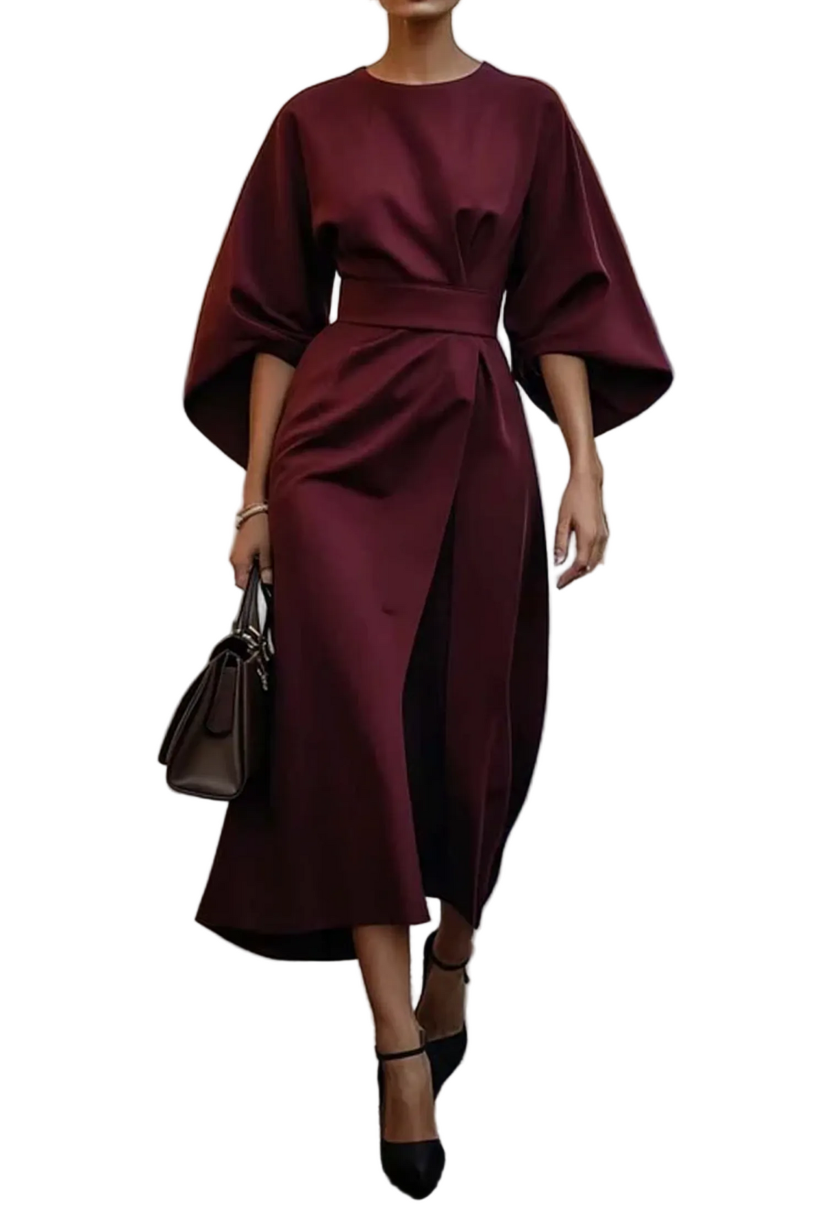 Maya™ | Elegant Lantern Sleeve Dress