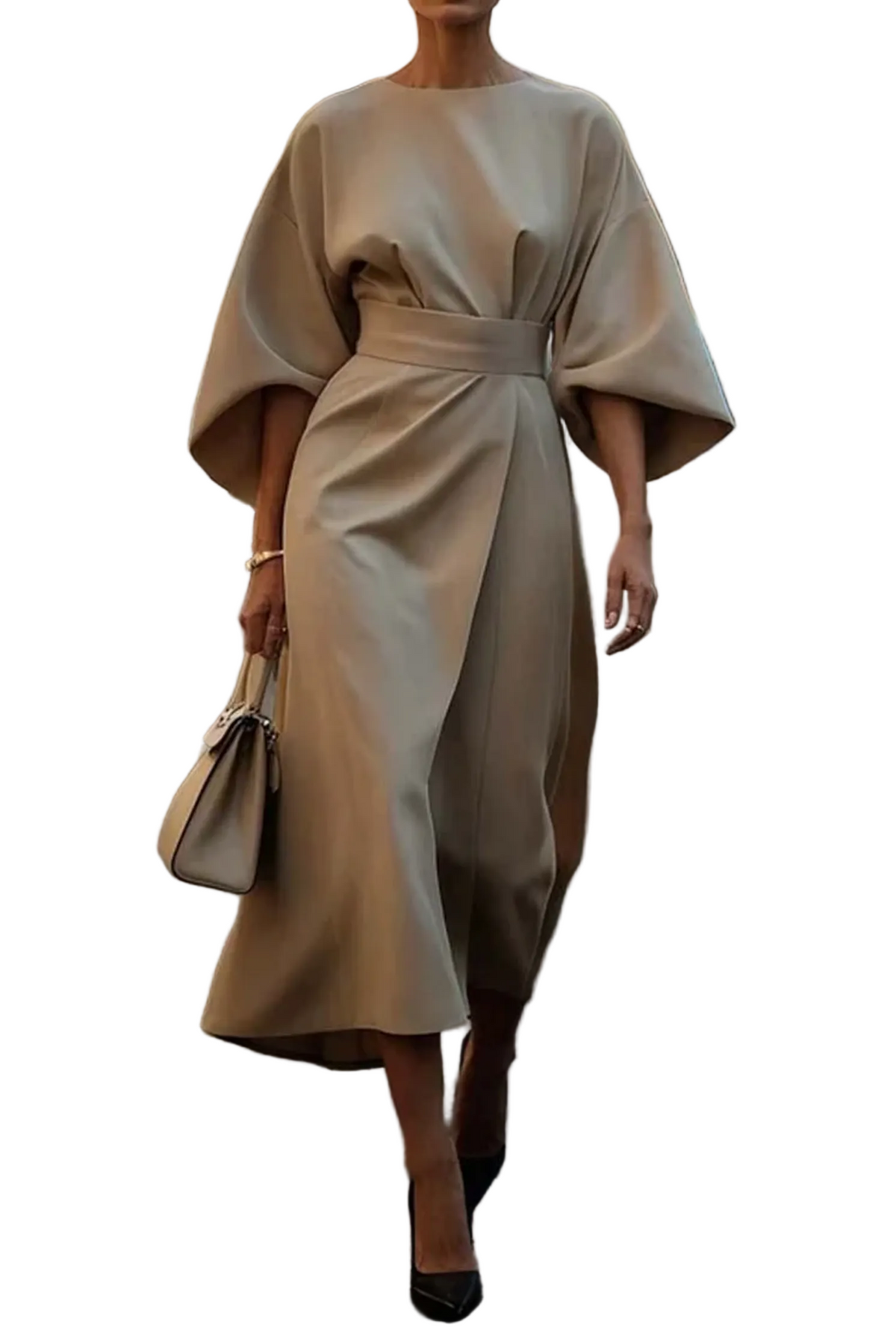 Maya™ | Elegant Lantern Sleeve Dress