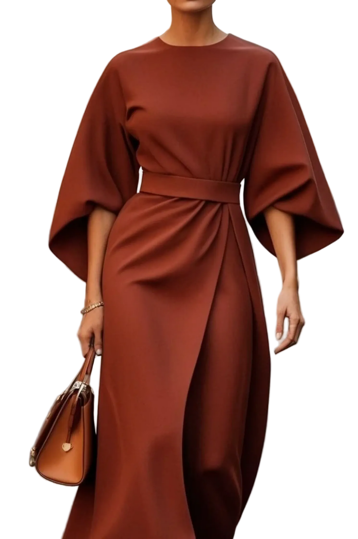 Maya™ | Elegant Lantern Sleeve Dress