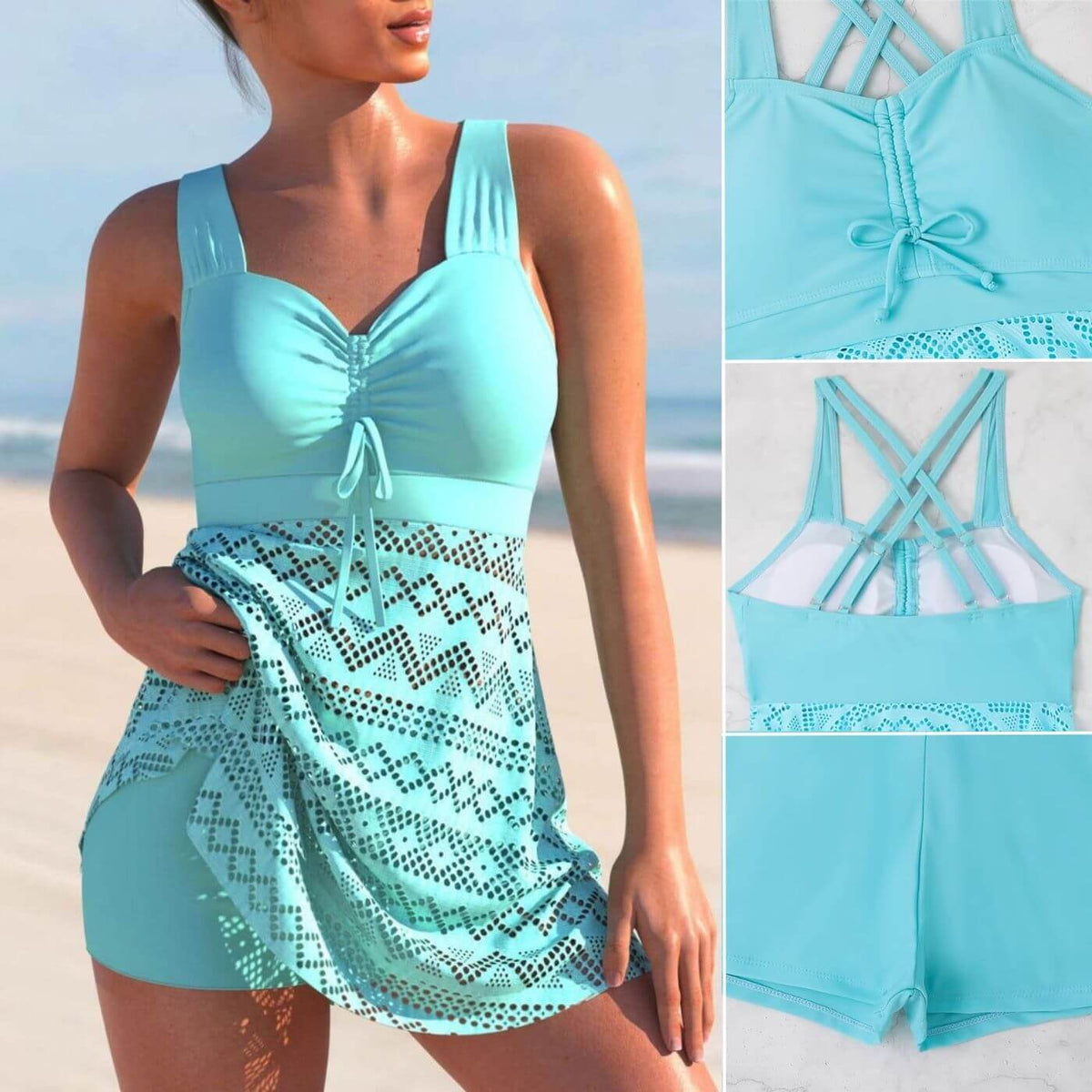Grace™ | Ruched Tankini Swim Dress
