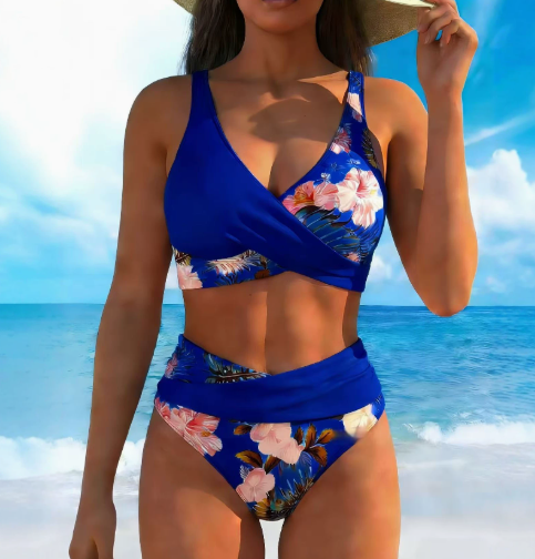 Jolina™ | Floral Contrast Split Bikini